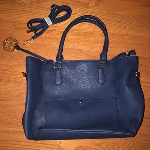 Tory Burch NEW navy blue leather tote